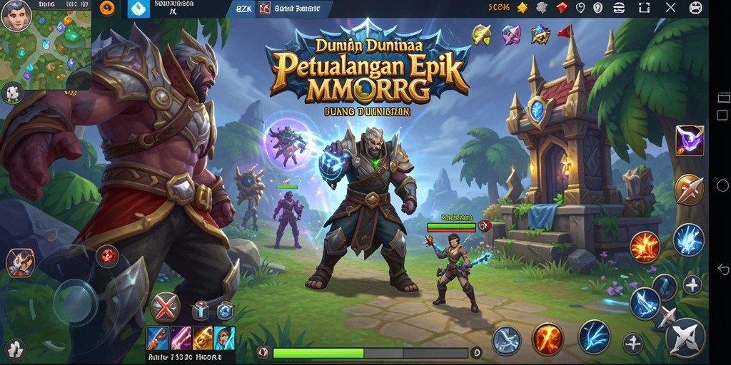 Tangkapan layar utama 8ZK menunjukkan aksi pertempuran seru dalam dunia MMORPG.