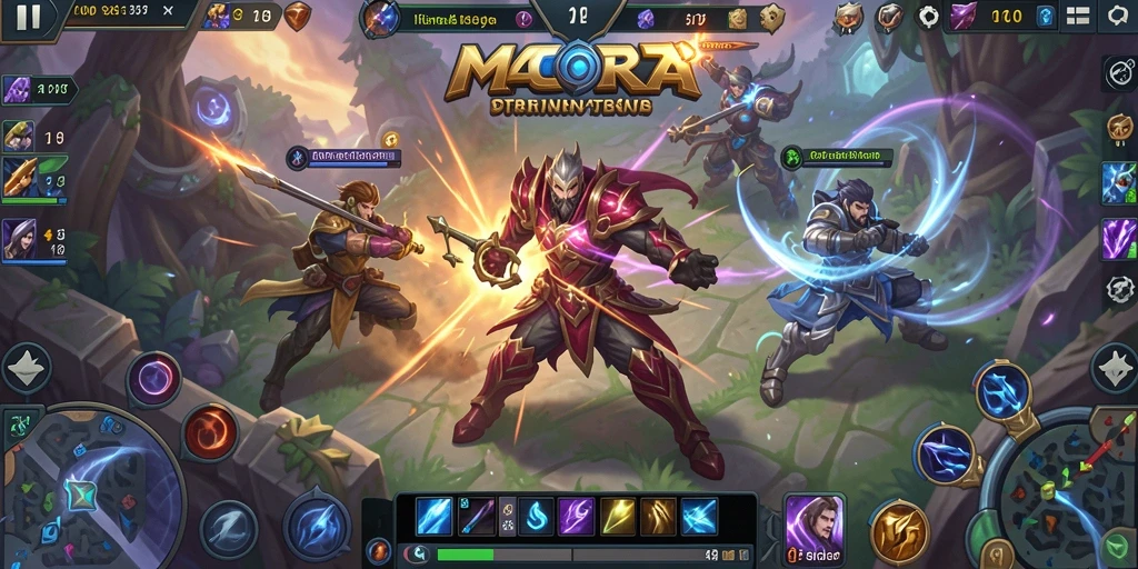Screenshot gameplay CACOR78 menampilkan aksi seru antar hero dalam pertempuran.