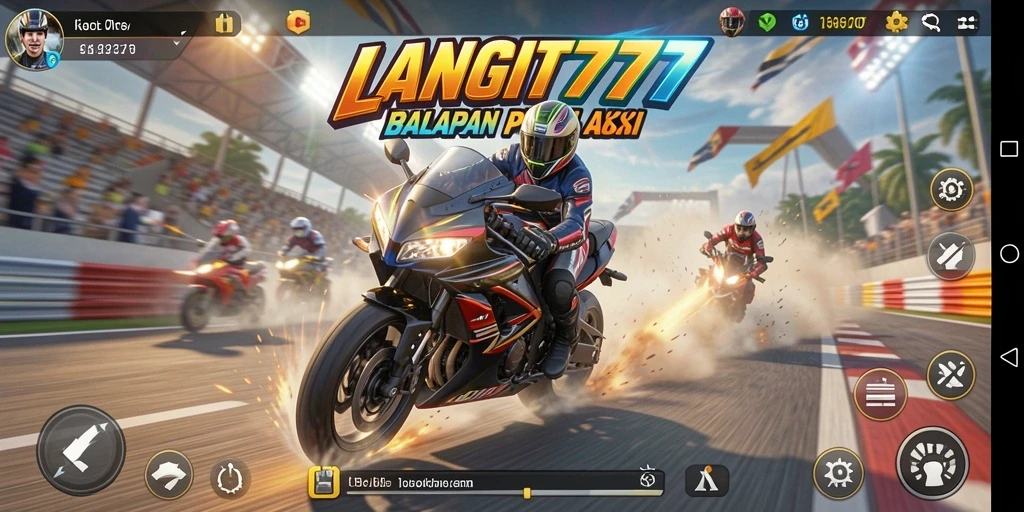 Tampilan balapan motor yang seru dan mendebarkan di LANGIT777.