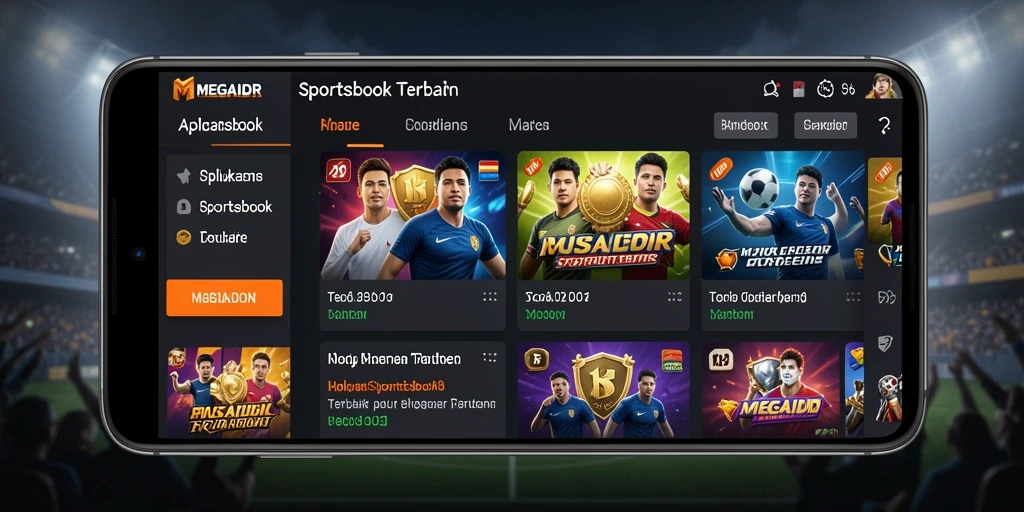 Tampilan antarmuka MEGAIDR saat bermain Sportsbook yang menarik.