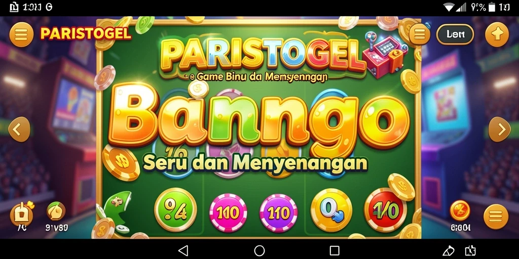 Tangkapan layar utama PARISTOGEL menampilkan gameplay Bingo yang seru.