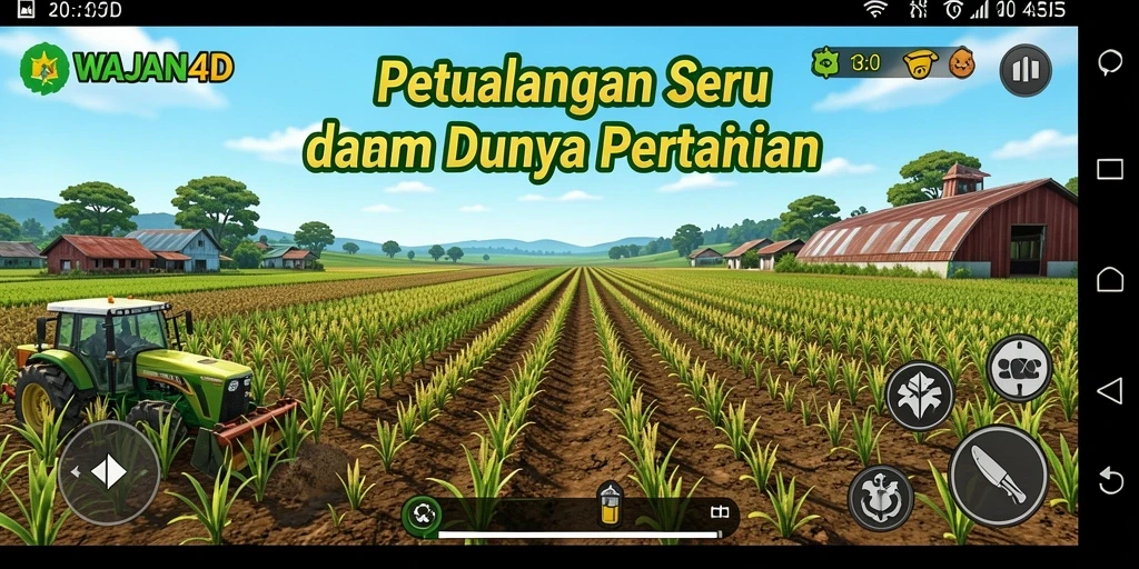 Screenshot gameplay WAJAN4D dengan aktivitas bertani yang seru.